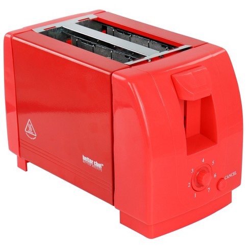 Vetta 2-Slice Extra-Wide-Slot Retro Toaster, Stainless Steel (Red)