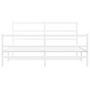 vidaXL White Metal Bed Frame with Headboard/Footboard - Steel Double Bed for Bedroom/Guest Room, 59.1"x78.7" Mattress Size - 4 of 4