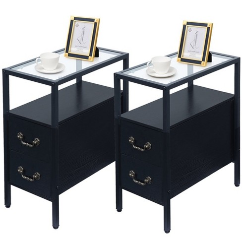 Vecelo modern rectangular wood nightstand discount
