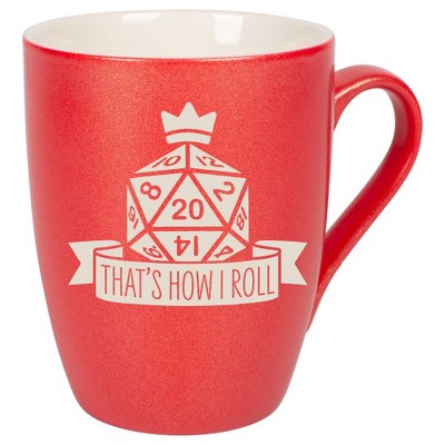 100 North Dice 10 Ounce Crimson Red Metallic Finish, Comfortably Fits Your Hands, New Bone China Coffee Tea Cup Mug, That's How I Roll