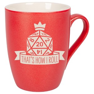 100 North Dice 10 Ounce Crimson Red Metallic Finish, Comfortably Fits Your Hands, New Bone China Coffee Tea Cup Mug, That's How I Roll - 1 of 1