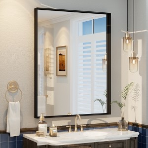Apmir High-Strength Tempered Glass and Aluminum Alloy Framed French Cleat Mounted Wall Decor Bathroom Vanity Mirror with 5-Year Warranty - 1 of 4