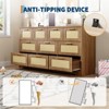 10 Drawer Dresser for Bedroom, Rattan Farmhouse Chest with Handles, Freestanding Wooden Storage Cabinet - 4 of 4