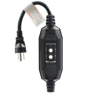 ELEGRP Auto-Monitoring GFCI Replacement Plug Inline Assembly, Auto Reset 15 Amp Grounded 3 Wires 3-Prongs,1 FT,UL Listed, 1 Pack, Black - 1 of 1