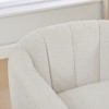 PAGED Swivel Accent Chair with Wood Frame, Tufted Pumpkin-Shape Armchair with Round Metal Base, Upholstered Barrel Chair for Living Room - 3 of 4