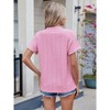 Summer Tops for Women 2025 Short Sleeve V Neck Dressy Lace Eyelet Blouses Shirts - 2 of 4