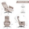 360° Swivel Recliner Chair with With Adjustable Backrest and Footrest, Chenille Upholstered Accent Chair, Blue/Light Gray/Beige-ModernLuxe - 2 of 4