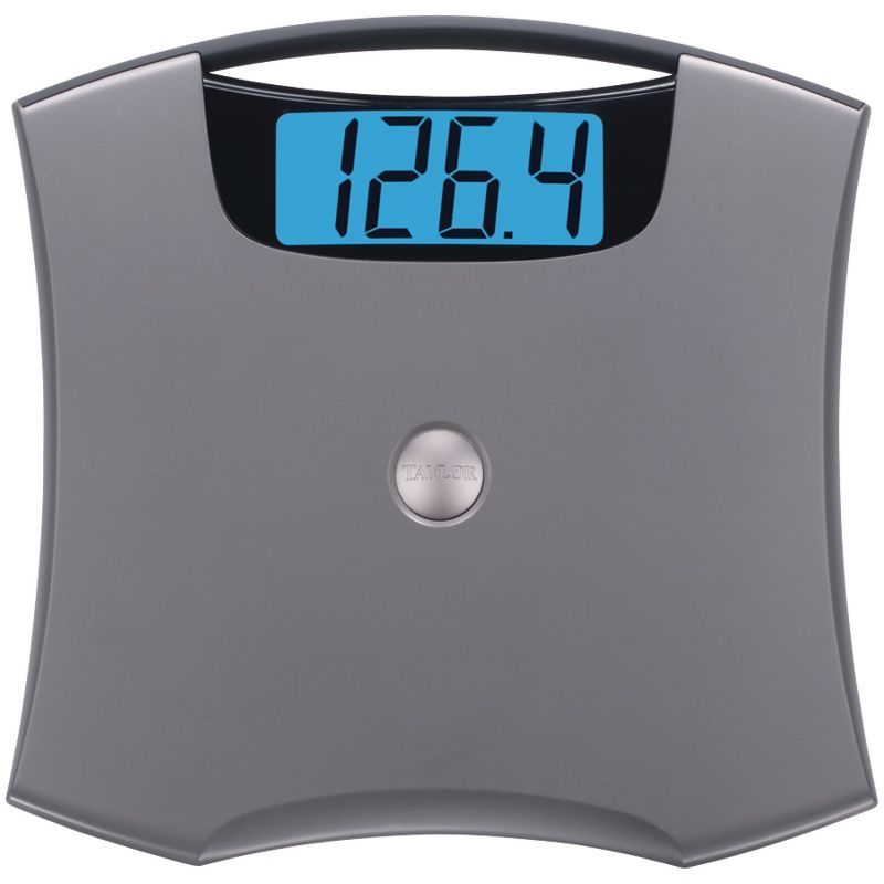 Taylor® Precision Products Jumbo Easy-to-Clean 440-lb Capacity Silver Bathroom Scale, 1 of 2
