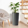 ORRD 2 Pack Tall Square Planters, 21.7 Inch Modern Large Outdoor Flower Pots, Matte Grey Tapered Garden Planter Box for Patio Porch Indoor - 3 of 4