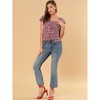INSPIRE CHIC Women's Chiffon Ruffle Sleeve Square Neck Floral Print Blouse - 3 of 4