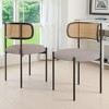 MAYEERTY Modern Upholstered Dining Chairs, Rattan Back, Metal Legs, Kitchen - 2 of 4