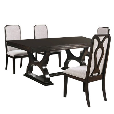 5pc Yorktown Dining Set Dark Brown - HOMES: Inside + Out