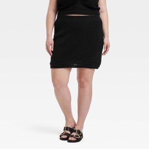 Women's Openwork Mini Pencil Skirt - Universal Thread™ - 1 of 3
