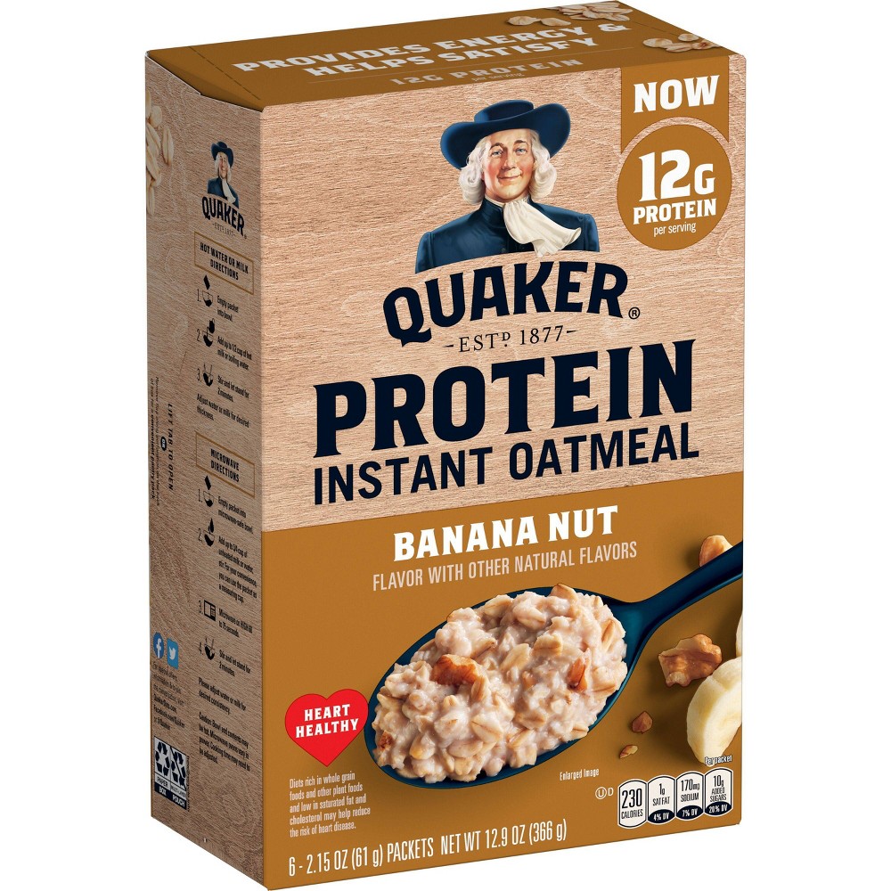 UPC 030000315958 product image for Quaker Instant Protein Banana Nut Oatmeal - 6ct / 12.9oz | upcitemdb.com