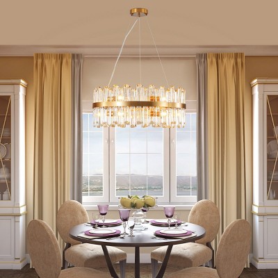 23"Wx23"D Luxury Round Crystal Pendant Light,Modern Ceiling Light,Chandeliers Chandelier,Chandeliers With Crystals-Maison Boucle