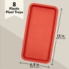 Juvale 8 Pack Plastic Plant Drip Trays for Pots, Rectangular Saucer Pans for Planters and Water Drainage, Indoors, Outdoors, Terracotta Red, 6.5x12 in - 4 of 4