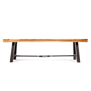 Modern Slat Design Gaylor Bench for outdoor dining and backyard-Christopher Knight Home - 1 of 4