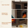 Parrot Uncle 45 in. Dark Walnut Corner TV Stand Fits TVs up to 55 in. with 18 in. Electric Fireplace - 4 of 4