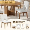 Modern Dining Set for 4,Rubber Wood Extendable Round Dining Table with Removable Leaf and 4 Upholstered Dining Chairs for Small Places-Tanpinhause - 4 of 4