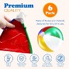 4E's Novelty 6-Pack 20" Inflatable Beach Balls – Classic Rainbow Color Pool Toys for Kids & Toddlers, Summer Party Games, Beach & Backyard Fun - 3 of 4