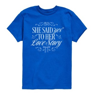 Boys' - Instant Message - Yes To Her Love Story Short Sleeve Graphic T-Shirt - 1 of 4