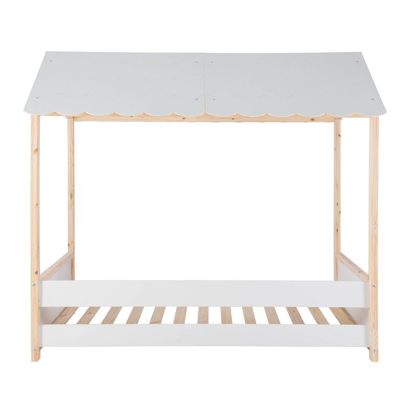 Melbourne Modern White and Natural Solid Wood Finish Kids&#39; Playhouse Bed - Powell, 4 of 16
