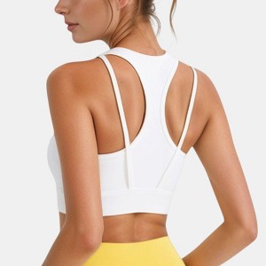 Anna-Kaci Active Women's Sports Bra with Double Strap Detail and Wide Hem Band for Medium Support - 1 of 4
