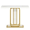 Resenkos Entryway Table, Console Sofa Table,Modern Console Table, 41" Faux Marble Sofa Table with LED Lights White & Gold - 2 of 3