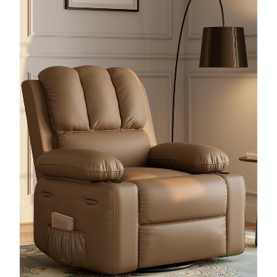WhizMax 26.8" Wide Leather Multi-Position Reclining Armchair with Built-In Cup Holder