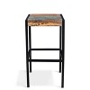 Industrial Reclaimed Wood and Iron Stool - (26H x 14W x 14D) - Natural - Timbergirl - 3 of 4