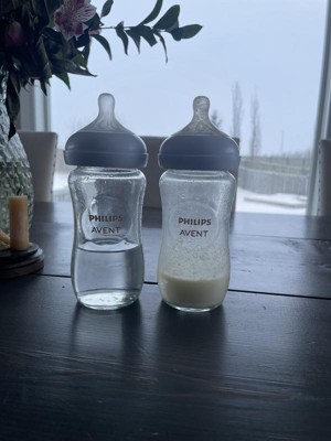 Natural Response Bottle glass 240ml, teat 1+ months, 1 piece SCY933/01