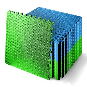 Squatz 50 - Pc Foam Interlocking Exercise Mat - Blue & Green - 1 of 4