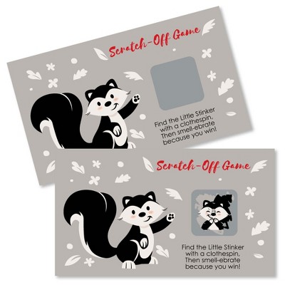 Big Dot of Happiness Little Stinker - Woodland Skunk Baby Shower or Birthday Party Game Scratch Off Cards - 22 Count