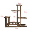 6 Tier Large Wood Flower Pot Rack Plant Stand Wooden Bonsai Display Shelves for Corner Living Room Balcony Yard Decor - 4 of 4
