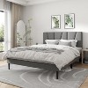 Dexmalle Linen Fabric  Bed Frame with Geometric Upholstered Headboard - 3 of 4