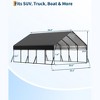 20'x25'x13.4' Metal Carport for 2 Cars, Car Ports Kit for All-Weather, Reinforced Frame Garage for Pickup Trucks, Boats - 4 of 4
