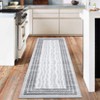 Modern Bordered Print Rug for Bedroom Machine Washable Area Rug Non-Slip Backing Rugs Low Pile Carpet for Dining Room - 2 of 4