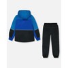 Deux par Deux Boy Two-Piece Mid-Season Outerwear Set Royal Blue and Black - 3 of 4