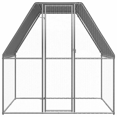 vidaXL Chicken Cage Silver and Gray 6.6â€˜x6.6â€˜x6.6â€˜ Galvanized Steel