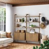 71.9" Nathan James Set of 2 Jasper Wood Fluted Bookshelf Brown - 2 of 4