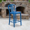 Flash Furniture Commercial Grade 24" High Metal Indoor-Outdoor Counter Height Stool with Vertical Slat Back - 2 of 4