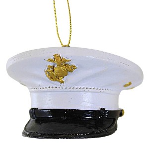 Kurt S. Adler 1.5 Inch Marine Dress Uniform Hat The Few The Proud Christmas Tree Ornaments - 1 of 3