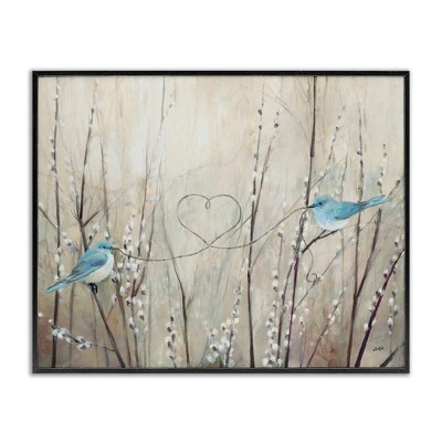 Stupell Industries Love Birds with Heart Shape Black Framed Giclee Art