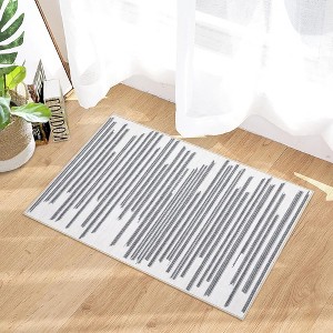 Modern Berber Stripe Rug Indoor Farmhouse Area Rug Low Pile Non Slip Throw Rug - 1 of 4