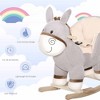 BABYYER Baby Rocking Horse, Stuffed Plush Ride-on Rocking Animal, Cute Donkey Rocker Toy with Sound, Wood Base Seat and Safety Belt for 18-36 Months - 3 of 4