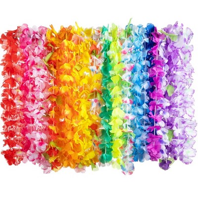 100 pezzi LED hawaiano Leis Bulk Light up Rainbow Luau Leis collana