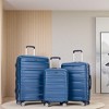 Gulches 3 Piece Luggage Sets PC Lightweight & Durable Expandable Suitcase with Two Hooks, Double Spinner Wheels, TSA Lock, (21/25/29) Dark Blue - 2 of 4