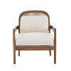 Hrinhom Set of 2 Lounge Chair,Armchair,Rattan Backrest,Solid Wood Frame,Polyester - 2 of 4