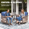 3-Piece Patio Furniture Set, Outdoor Swivel Rocker Patio Chairs Furniture Set of 2 with Side Table & Thicked Cushions for Porch, Balcony, Deck - 4 of 4