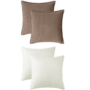 REGALWOVEN 4 Pcs Solid striped Modern Couch Sofa Home Pillow Covers 18" x 18" - 1 of 4